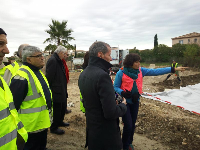 20- Visite pédagogique du chantier avec les participants à la démarche et Monsieur le Maire