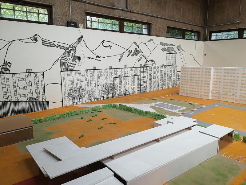 3- Fresque représentant le paysage du quartier