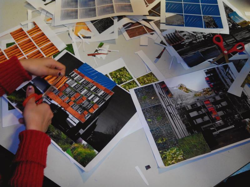 9- Réalisation de collages pour transformer les bâtiments du quartier avec des dispositifs écologiques